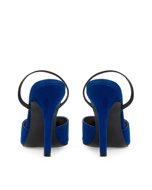 Tacón Picudo Slingback Azul 1058JP